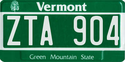 VT license plate ZTA904