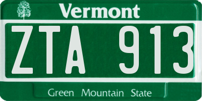 VT license plate ZTA913
