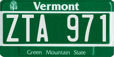VT license plate ZTA971