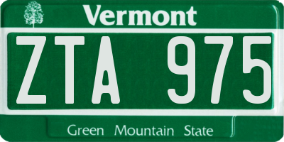 VT license plate ZTA975