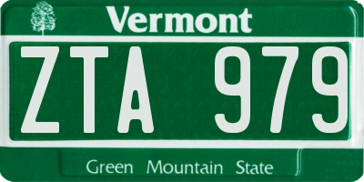 VT license plate ZTA979