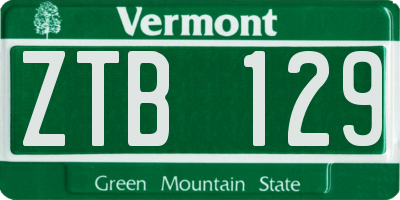 VT license plate ZTB129
