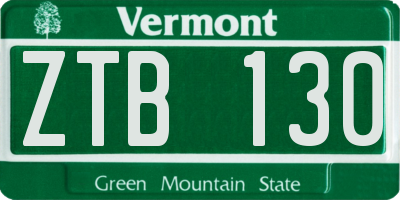 VT license plate ZTB130