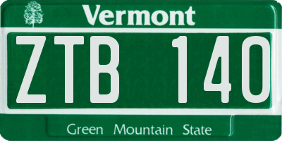 VT license plate ZTB140
