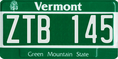 VT license plate ZTB145