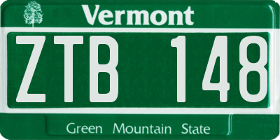 VT license plate ZTB148