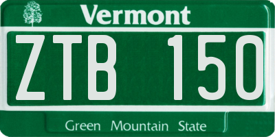 VT license plate ZTB150