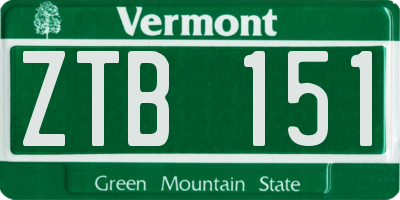 VT license plate ZTB151