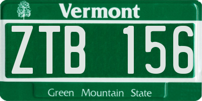VT license plate ZTB156