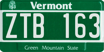 VT license plate ZTB163