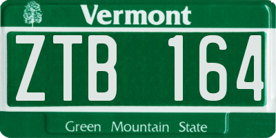 VT license plate ZTB164