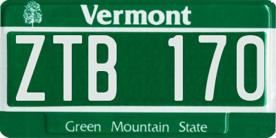 VT license plate ZTB170