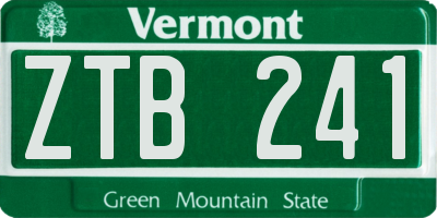 VT license plate ZTB241