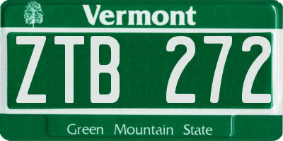 VT license plate ZTB272