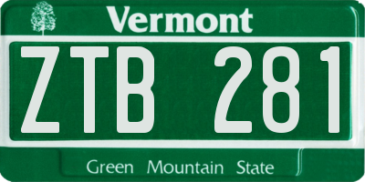VT license plate ZTB281