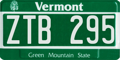 VT license plate ZTB295