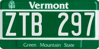 VT license plate ZTB297