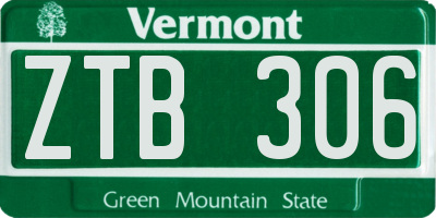 VT license plate ZTB306