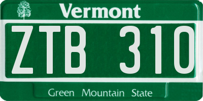 VT license plate ZTB310