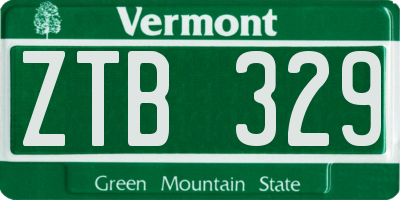 VT license plate ZTB329