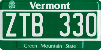 VT license plate ZTB330