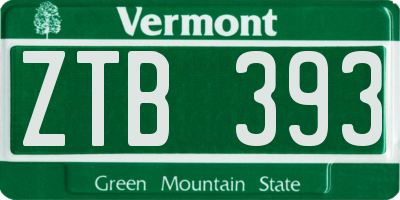 VT license plate ZTB393