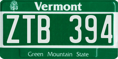 VT license plate ZTB394