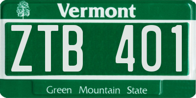 VT license plate ZTB401