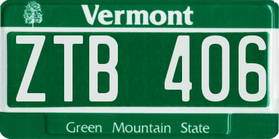 VT license plate ZTB406