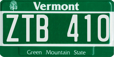 VT license plate ZTB410