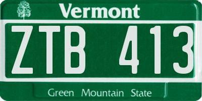 VT license plate ZTB413