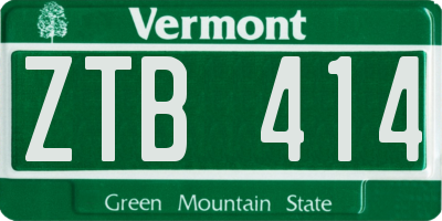 VT license plate ZTB414