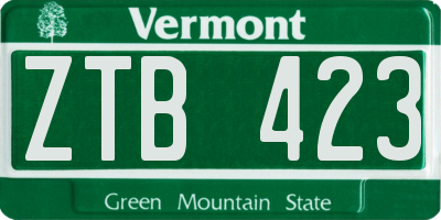 VT license plate ZTB423