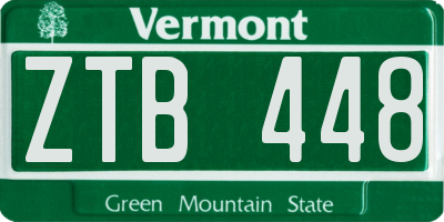 VT license plate ZTB448