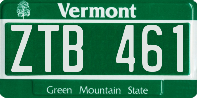 VT license plate ZTB461