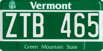VT license plate ZTB465