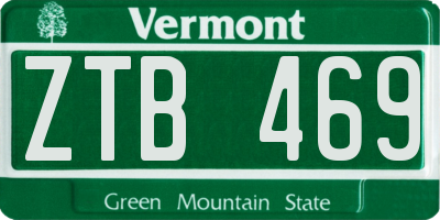 VT license plate ZTB469