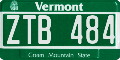 VT license plate ZTB484