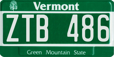 VT license plate ZTB486