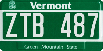 VT license plate ZTB487