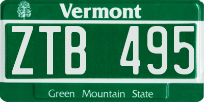 VT license plate ZTB495