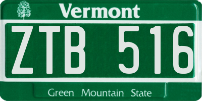 VT license plate ZTB516