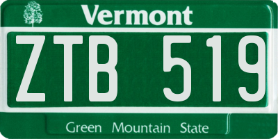 VT license plate ZTB519