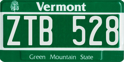 VT license plate ZTB528