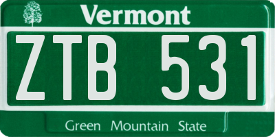 VT license plate ZTB531