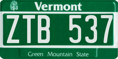 VT license plate ZTB537