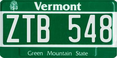 VT license plate ZTB548
