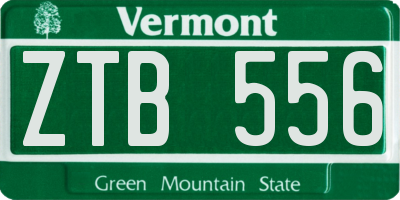VT license plate ZTB556