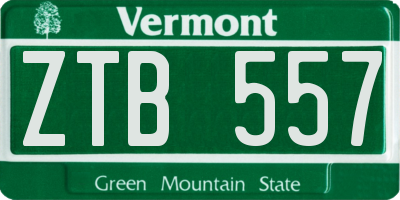 VT license plate ZTB557