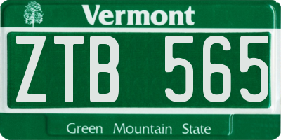 VT license plate ZTB565